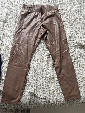 Old Navy Brown Faux Leather Joggers